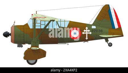 Westland Lysander Mk II (R2036) del Distaccamento aereo permanente in Ciad delle forze aeree francesi libere, Fort-Lamy, dicembre 1940 Foto Stock