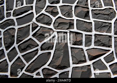 Antico muro di pietra a Ribeirao Preto, San Paolo, Brasile Foto Stock