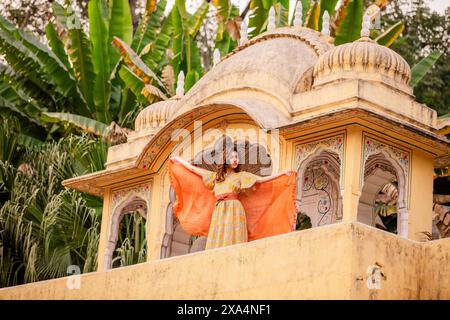 Woman at Lookout Point, Jaipur, Rajasthan, India, Asia Copyright: LauraxGrier 1218-1914 DATA RECORD NON DICHIARATA Foto Stock