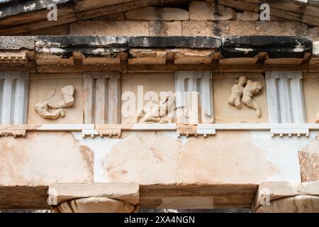 Dettaglio del Tesoro, Delphi, Grecia Foto Stock