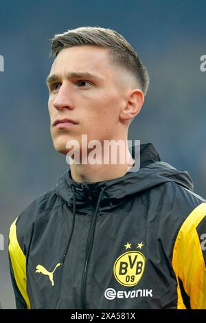 Londra, Regno Unito. 1 giugno 2024. Nico Schlotterbeck di Dortmund visto durante la finale di UEFA Champions League 2024 tra Dortmund e Real Madrid allo stadio di Wembley. Punteggio finale; Dortmund 0:2 Real Madrid. (Foto di Tommaso Fimiano/SOPA Images/Sipa USA) credito: SIPA USA/Alamy Live News Foto Stock