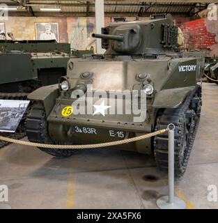 M5A1 Stuart Tank al Museum of Armored Vehicles di Saumur, Francia Foto Stock