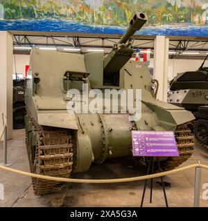 Sexton SPG al Museum of Armored Vehicles di Saumur, Francia Foto Stock