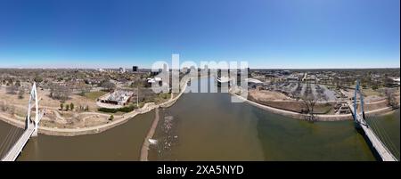 Veduta aerea di Keeper of the Plains, Wichita, Kansas Foto Stock