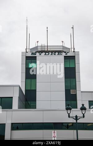 Torre di controllo dell'aeroporto JA Douglas McCurdy Sydney a Glace Bay, nuova Scozia, Canada Foto Stock