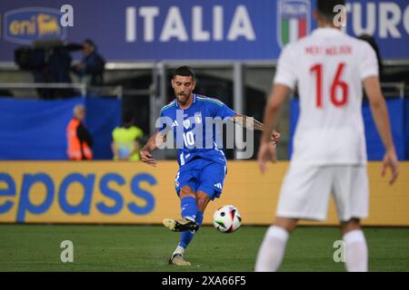 Bologna, Italia. 4 giugno 2024. Lorenzo Pellegrini in occasione di un'amichevole di calcio tra Italia e Turchia allo stadio Renato Dall'Ara di Bologna, 4 giugno 2024. Crediti: Insidefoto di andrea staccioli/Alamy Live News Foto Stock