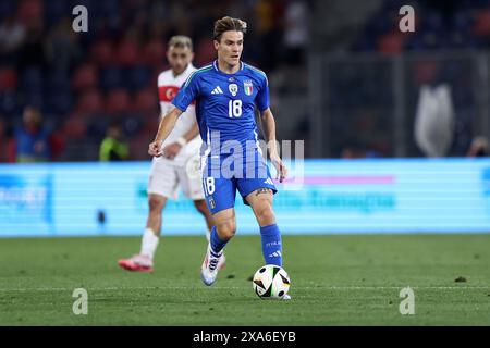 Bologna, Italia. 4 giugno 2024. Nicolo fagioli in azione durante l'amichevole tra Italia e Turchia allo Stadio Renato Dallara il 4 giugno 2024 a Bologna. Crediti: Marco Canoniero/Alamy Live News Foto Stock