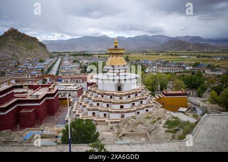 Il Kumbum Stupa nella contea di Gyantse, Tibet, Cina Foto Stock