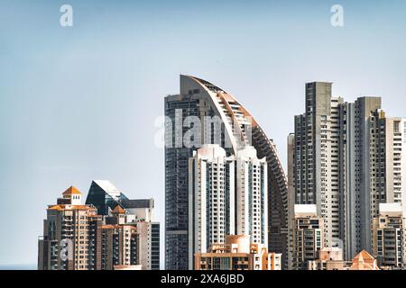 Una vista aerea dello skyline di Panama Foto Stock