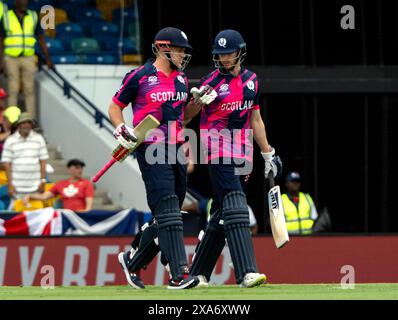 Bridgetown, Barbados. 4 giugno 2024. Coppa del mondo ICC T20 2024 - Inghilterra contro Scozia partita abbandonata dopo 10 overs a causa della pioggia mentre l'Inghilterra gioca contro la Scozia nella Coppa del mondo ICC T20 a Kensington Oval, Bridgetown, Barbados. Crediti: Ian Jacobs/Alamy Live News Foto Stock