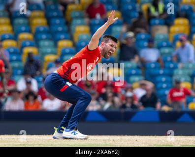 Bridgetown, Barbados. 4 giugno 2024. Coppa del mondo ICC T20 2024 - Inghilterra contro Scozia partita abbandonata dopo 10 overs a causa della pioggia mentre l'Inghilterra gioca contro la Scozia nella Coppa del mondo ICC T20 a Kensington Oval, Bridgetown, Barbados. Crediti: Ian Jacobs/Alamy Live News Foto Stock