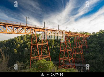 Viadotto Makatote sulla linea principale Central North i Foto Stock