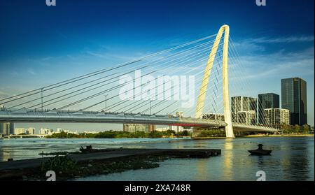 Ponte BA Son sul fiume Saigon nella città di ho chi Minh Foto Stock