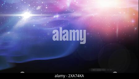 Immagine di stelle e luci su sfondo blu e nero Foto Stock