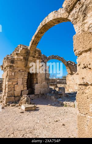 Sito archeologico, mosaici di Paphos, Paphos, Distretto di Paphos, Repubblica di Cipro Foto Stock