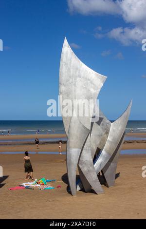 Omaha Beach, Saint-Laurent-sur-Mer, Calvados, Normandia, Francia Foto Stock