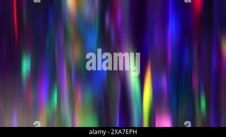 I colori olografici dell'arcobaleno al neon sfumano lo sfondo astratto delle vacanze scuro Foto Stock