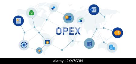 spese o spese operative opex azienda aziendale costi aziendali produzione Illustrazione Vettoriale