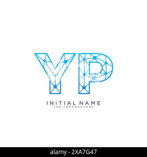 Modello di design dell'icona del logo tecnico YP Illustrazione Vettoriale