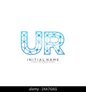 Modello di design icona logo UR tech Illustrazione Vettoriale