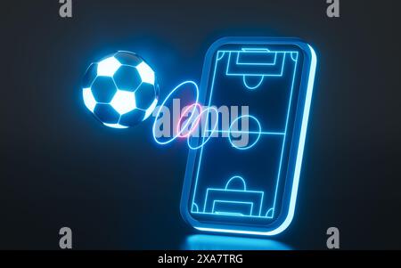 Linee di campo al neon astratte, rendering 3d. illustrazione 3d. Foto Stock