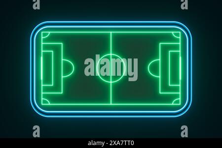 Linee di campo al neon astratte, rendering 3d. illustrazione 3d. Foto Stock