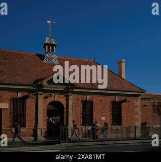 Redfern Station, Belfry con casco a cupola e paletta meteorologica Redfern Station, sole nel tardo pomeriggio visto da Lawson St Foto Stock