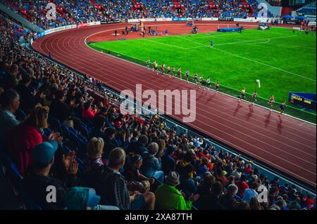 OSTRAVA, CECHIA, 28 MAGGIO 2024: One Mile Track and Field Professional Race. Prima delle olimpiadi estive di Parigi 2024 e del Campionato europeo Foto Stock