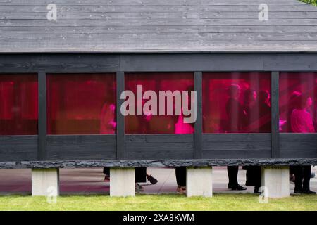 Serpentine South, Londra, Regno Unito. 5 giugno 2024. Serpentine Pavilion 2024, studi di messa dell'architetto coreano Minsuk Cho. Crediti: Matthew Chattle/Alamy Live News Foto Stock