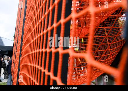 Serpentine South, Londra, Regno Unito. 5 giugno 2024. Serpentine Pavilion 2024, studi di messa dell'architetto coreano Minsuk Cho. Crediti: Matthew Chattle/Alamy Live News Foto Stock