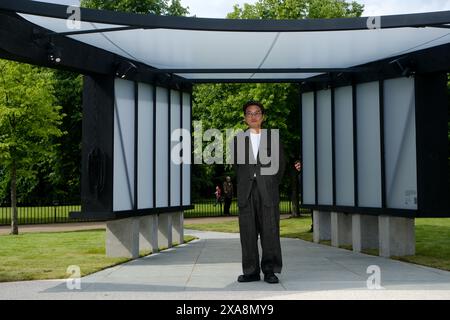 Serpentine South, Londra, Regno Unito. 5 giugno 2024. Serpentine Pavilion 2024, studi di messa dell'architetto coreano Minsuk Cho. Crediti: Matthew Chattle/Alamy Live News Foto Stock