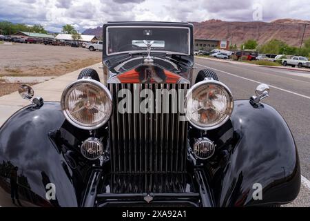 Una Rolls Royce Phantom restaurata del 1930 durante il Moab Rotary Car Show di Moab, Utah. Foto Stock