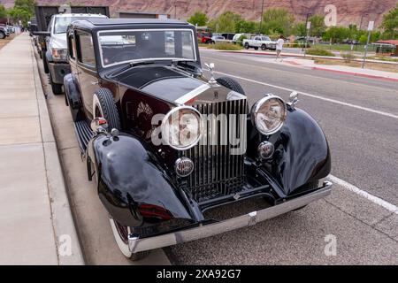 Una Rolls Royce Phantom restaurata del 1930 durante il Moab Rotary Car Show di Moab, Utah. Foto Stock