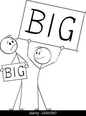 Grande o ancora più grande, con persone in possesso di insegne, figure vettoriali a bastone o illustrazioni di personaggi. Illustrazione Vettoriale