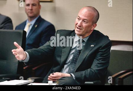 Washington D.C., USA - 11 luglio 2022: Troy A. Miller durante un incontro presso la sede centrale della CBP a Washington Foto Stock
