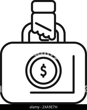 Concetto di protezione dei risparmi, prevenzione di spese inutili e gestione delle finanze personali Illustrazione Vettoriale