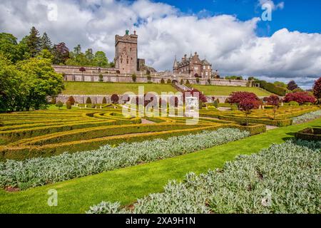 Scena colorata a Drummond Castle, Perthshire. Foto Stock