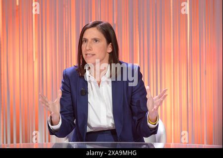 Roma, Italia. 5 giugno 2024. ROMA - Elly Schlein durante la trasmissione cinque minuti solo utilizzo editoriale credito: Agenzia fotografica indipendente/Alamy Live News Foto Stock