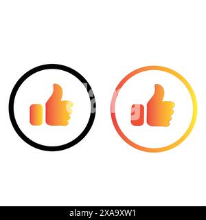 Pulsante icona mi piace e non mi piace Illustrazione Vettoriale