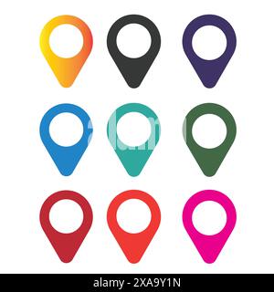 Pulsante icona PIN sui social media Illustrazione Vettoriale