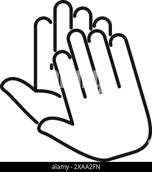Semplice illustrazione line art che mostra due mani che battono Illustrazione Vettoriale