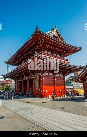 Pagoda nel tempio senso-ji, Asakusa, Tokyo, Honshu, Giappone, Asia Foto Stock