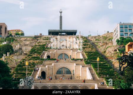 Complesso delle Cascate a Erevan, Armenia (Hayastan), Caucaso, Asia centrale, Asia Foto Stock