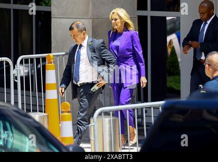 Wilmington, Delaware. 3 giugno 2024. La First Lady, il dottor Jill Biden, si prende una pausa dal giorno di apertura del processo a Hunter Bidens con l'accusa di possesso illegale di armi da mano e di aver fornito false informazioni sul suo uso di droga durante un acquisto di armi da fuoco nel 2018 presso il J. Caleb Boggs Federal Building a Wilmington, Delaware, lunedì 3 giugno 2024. Credito: Saquan Stimpson/CNP per NY Post (RESTRIZIONE: NESSUNA posta giornaliera. NESSUN giornale di New York o New Jersey o giornali entro un raggio di 75 miglia da New York City.) Credito: dpa/Alamy Live News Foto Stock