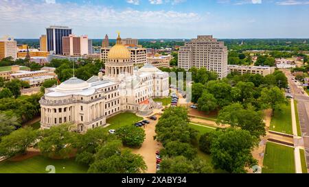 Il Mississippi Capitol Building nel centro di Jackson, la capitale del Mississippi Foto Stock
