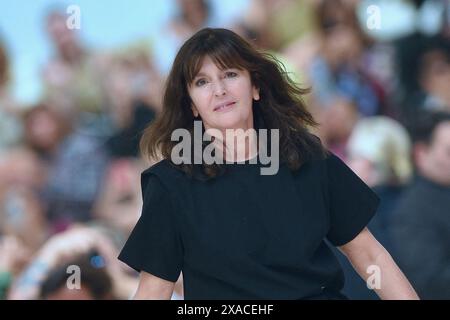 Parigi, Francia. 5 luglio 2022. Virginie Viard lascia la direzione artistica di Chanel - file - Virginie Viard cammina sulla passerella durante la sfilata Autunno Inverno 2022 2023 di Chanel Haute Couture come parte della settimana della moda di Parigi il 5 luglio 2022 a Parigi, Francia. Foto di Franck Castel/ABACAPRESS. COM credito: Abaca Press/Alamy Live News Foto Stock