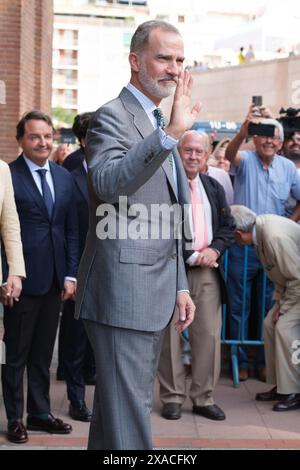 Madrid, Spagna. 6 giugno 2024. Il re Filippo di Spagna partecipa alle corride "Corrida de la Beneficencia" al Las Ventas Bullring il 5 giugno 2024 a Madrid, in Spagna. Crediti: SIPA USA/Alamy Live News Foto Stock