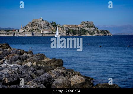 Antica fortezza veneziana, Kerkyra, Corfù, Grecia. Ottobre 2022 Foto Stock