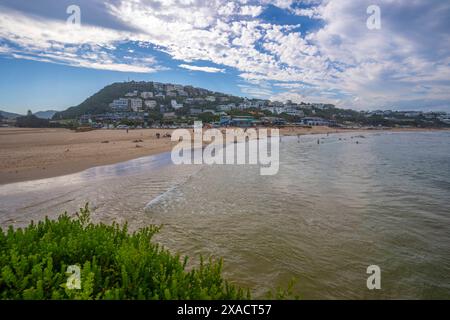 Vista di Central Beach nella baia di Plettenberg, Plettenberg, Garden Route, Western Cape Province, Sud Africa, Africa Copyright: FrankxFell 844-33467 Foto Stock