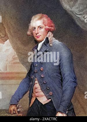 Richard Brinsley Sheridan, 1751-1816. Anglo-irischer Dramatiker und Politiker, Historisch, digital restaurierte Reproduktion von einer Vorlage aus dem 19. Jahrhundert, data di registrazione non indicata, Foto Stock